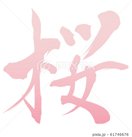 桜 筆文字 のイラスト素材