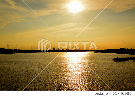 千葉県 手賀沼の夕景 千葉県 手賀沼の夕景 61746986