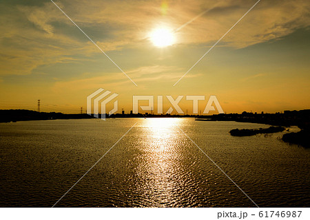 千葉県 手賀沼の夕景 千葉県 手賀沼の夕景 61746987