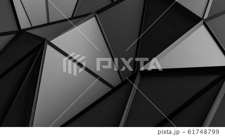 Abstract wallpaper, grey surface triangles with black wire mesh 3d render illustration Abstract wallpaper, grey surface triangles with black wire mesh 3d render illustration 61748799
