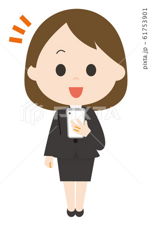 女性　携帯　嬉しい 61753901