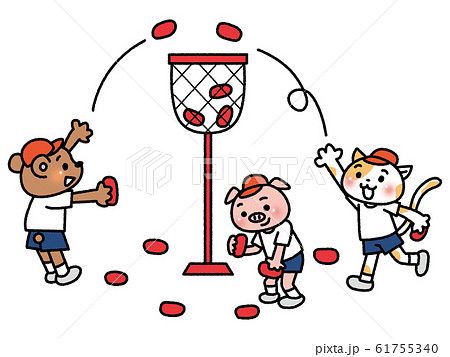 運動会 玉入れイメージのイラスト素材