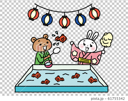 お祭り☆うさきさん☆金魚すくい