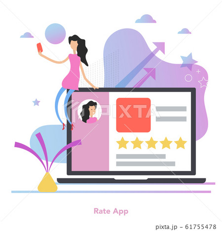 Pretty woman give a five star rating from mobile 61755478
