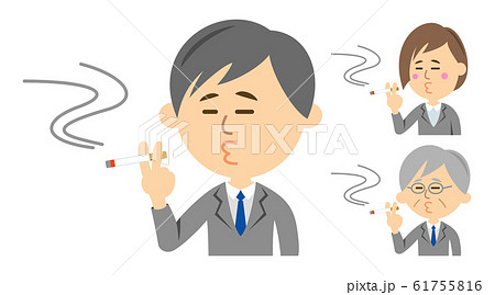 タバコを吸う喫煙者のイラストイメージのイラスト素材