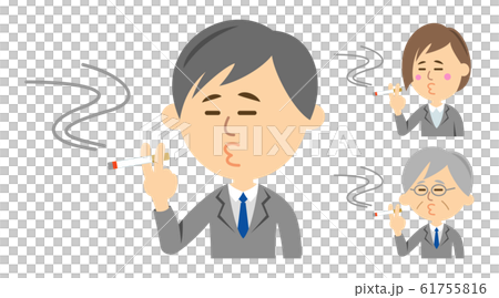 Illustration image of a smoker smoking a cigarette 61755816