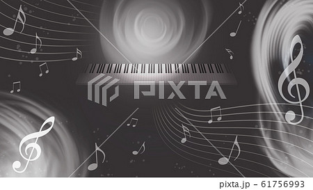 音楽の背景 キーボードと音符 61756993