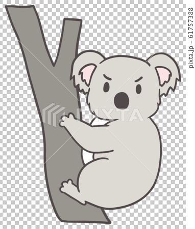 シンプルなコアラのイラスト_怒り顔 61757388