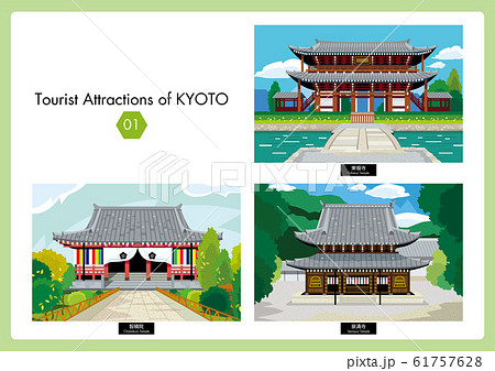 京都の観光スポット 01のイラスト素材