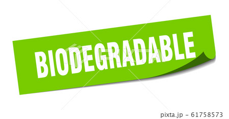 biodegradable sticker. biodegradable square sign. 61758573