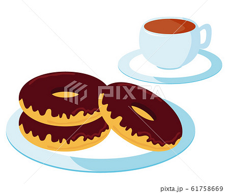 ドーナツ　チョコ　スイーツ コーヒー　紅茶 61758669