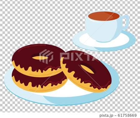ドーナツ　チョコ　スイーツ コーヒー　紅茶 61758669