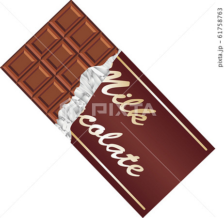 バレンタイン ギフト 板チョコ ミルクチョコ タブレット のイラスト素材 61758763 Pixta