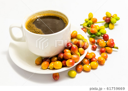 Coffee cup and coffee beans 61759669