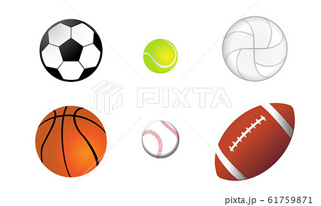 色々な種類のボールイラストセットのイラスト素材 61759871 Pixta