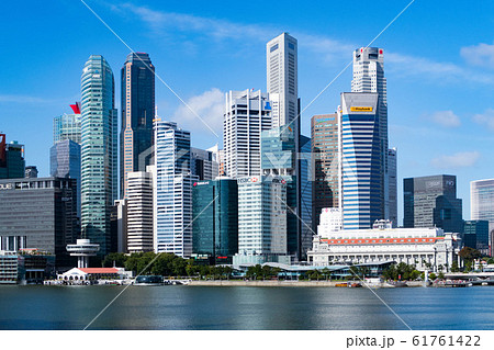 シンガポール 都市風景 高層ビル群の写真素材