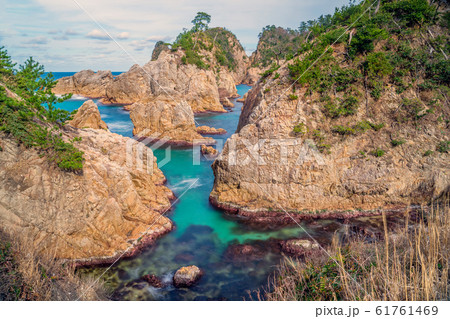 鳥取県の絶景ジオパーク　鴨ヶ磯　美しい浦富海岸　山陰海岸国立公園　世界ジオパーク 61761469