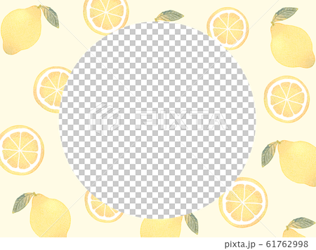 れもんのフレーム まる イエローのイラスト素材