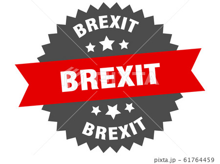 brexit sign. brexit circular band label. round 61764459