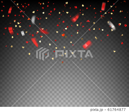 Confetti falling with heart shapes. Vector Confetti falling with heart shapes. Vector 61764877