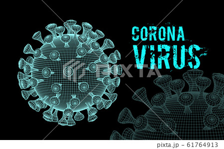 Coronavirus 2019-nCoV virus. Vector 3d illustration on black Coronavirus 2019-nCoV virus. Vector 3d illustration on black 61764913