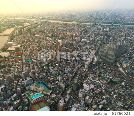 The view of Tokyo city from the top level of Tokyo Sky Tree The view of Tokyo city from the top level of Tokyo Sky Tree 61766021
