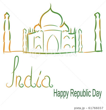 Indian Republic Day concept with text 26 January. 61766037