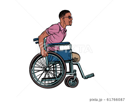 legless african man disabled veteran in a wheelchair 61766087