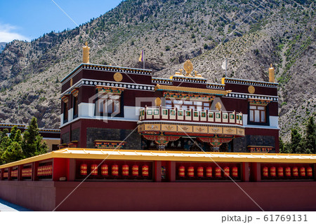 Jomsom Buddhist Monastery in Himalaya mountains, Jomsom Buddhist Monastery in Himalaya mountains, 61769131