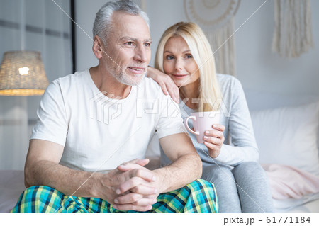 Calm adult couple in the bedroom stock photo 61771184