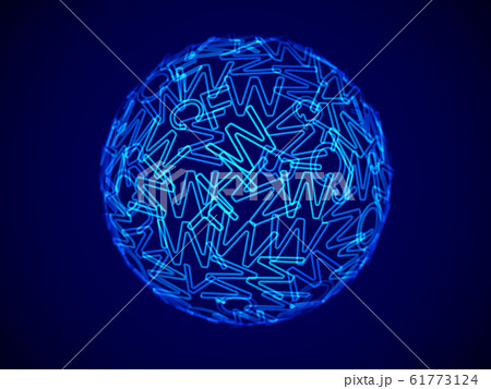 Globe or sphere made of random letters of English alphabet. 61773124