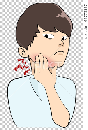 カミソリ負け 肌荒れ 男性のイラスト素材