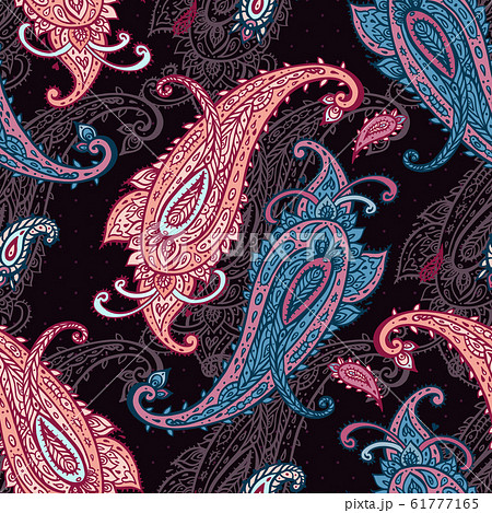 Paisley background. Vintage Seamless pattern with hand drawn Abstract Flowers. 61777165