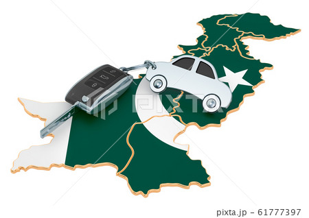 Sale or rent car in Pakistan concept, 3D rendering 61777397