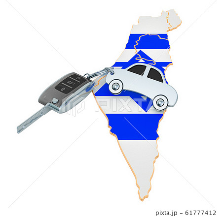 Sale or rent car in Israel concept, 3D rendering 61777412