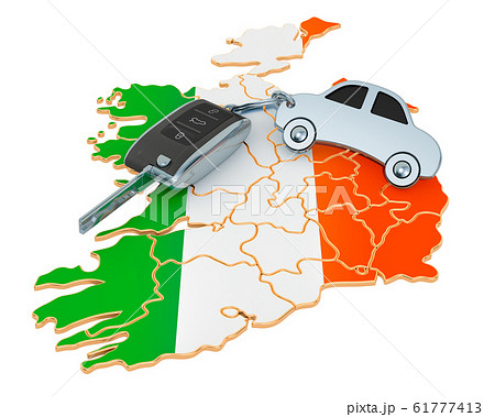 Sale or rent car in Ireland concept, 3D rendering 61777413