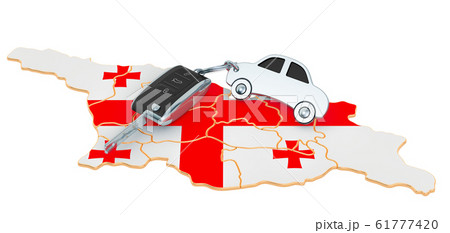 Sale or rent car in Georgia concept, 3D rendering 61777420