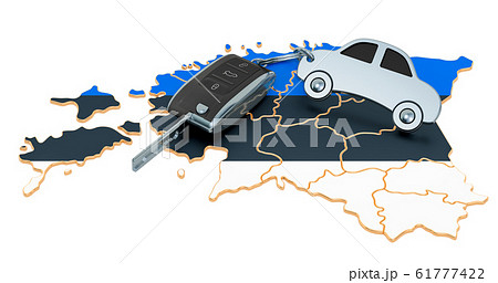 Sale or rent car in Estonia concept, 3D rendering 61777422