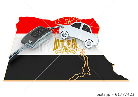 Sale or rent car in Egypt concept, 3D rendering 61777423