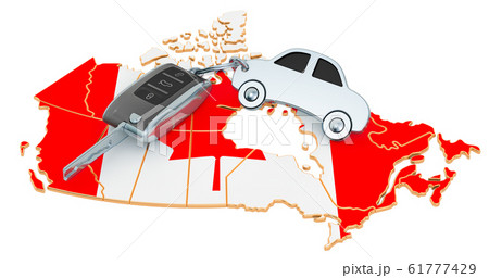 Sale or rent car in Canada concept, 3D rendering 61777429