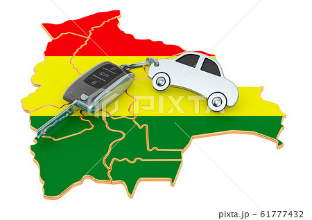 Sale or rent car in Bolivia concept, 3D rendering 61777432