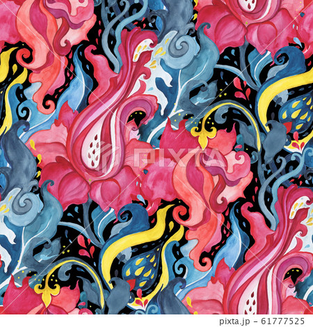 Beautiful seamless floral pattern background. Tropical exotic print Beautiful seamless floral pattern background. Tropical exotic print 61777525