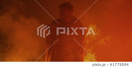 Boy and girl trapped in fire crying for help Boy and girl trapped in fire crying for help 61778084