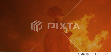 Boy trapped in fire crying for help 61778092