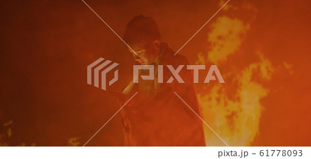 Boy trapped in fire crying for help 61778093