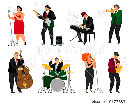 Jazz People Setのイラスト素材