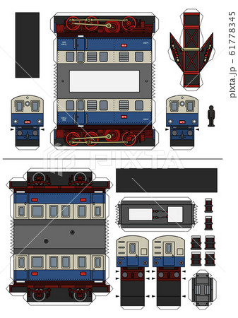 The paper model of an old electric passenger train The paper model of an old electric passenger train 61778345