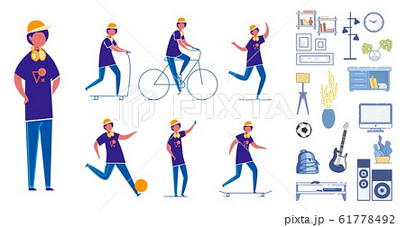 Set of hand-drawn teen boys Stock Vector by ©Ostapius 69884517