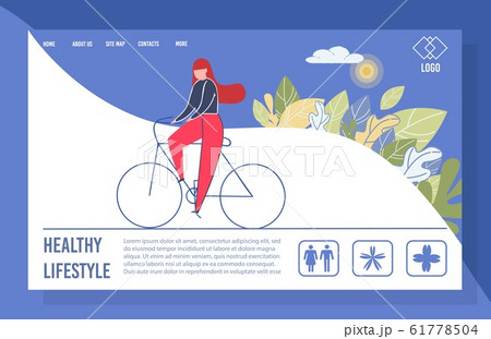 Sportive Lifestyle Landing Page Vector Template Sportive Lifestyle Landing Page Vector Template 61778504