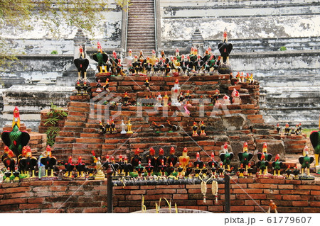 世界遺産 タイランド アユタヤ遺跡 ワット・プーカオ・トーン 世界遺産 タイランド アユタヤ遺跡 ワット・プーカオ・トーン 61779607